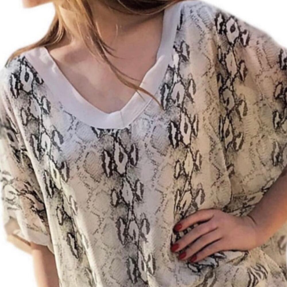 Sofia Italy Silk Blend Python Print Oversized Flo… - image 8